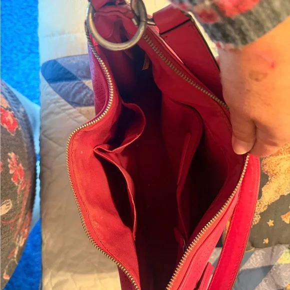 Coach Pink Perforated Leather Satchel - Picture 4 of 5